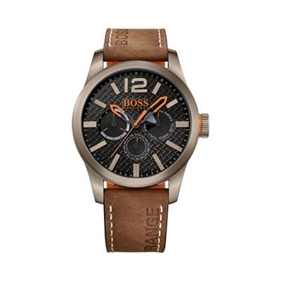 Men's black chronograph strap watch 1513240